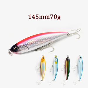 Ensemble de leurres crayon pour barre de <span class=keywords><strong>mer</strong></span> The Brave Sea Bass, pour la pêche en rivière, lac, ruisseau et en <span class=keywords><strong>mer</strong></span> - 145 mm/70 g, leurre dur artificiel coulant en ABS avec hameçons - Product Image 1