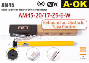 Motore Tubolare A-OK AM45-20/17-ZS-E-W per Tende <span class=keywords><strong>Frangivento</strong></span> da Esterno con Controllo WIFI e Sistema Elettronico Integrato - Product Image 2