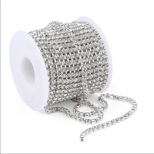 JFRC056 Suppliers Sales High Quality Crystal Close Intensive Claw Chain For Diy Beauty Accessories Rhinestone Chain