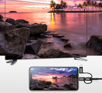 2K 60Hz 3 en 1 tipo-c USB C + micro + iluminación para teléfono HDTV a HDTV Cable de video adaptador con cable de alimentación USB