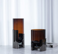 Vase en verre cylindrique imploré pour la décoration intérieure Vase en cristal élégant pour la décoration intérieure