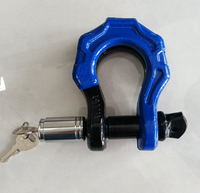 Adaptateur de manille de remorquage 2 pouces en acier inoxydable robuste et alliage d'aluminium noir, anti-tintement, sans perçage, pour remorquage 4x4 tout-terrain