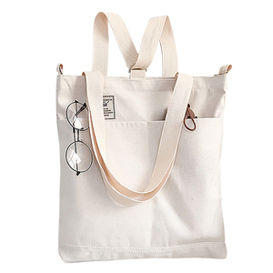 Bolsa de Compras de Lona de Algodón Crudo Orgánico, Personalizable con Logotipo, Tamaño Natural, Color Beige - Product Image 1