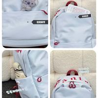 Sac à dos en nylon brodé style vintage américain pour étudiants, sac d'école tendance style preppy, sac à dos unisexe pour trajets quotidiens