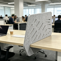 Écran de bureau découpé au laser en feutre PET, cloison acoustique à fixation par pince pour bureaux modernes, hôtels et écoles - Isolation phonique écologique