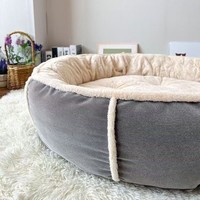 Coussin pour chien FurrivoPlush, lit pour animaux de compagnie chaud pour l'hiver, lavable, design ouvert, pour chat et chien de petite et moyenne taille, avec rembourrage en coton, tailles S à XL, 4 tailles