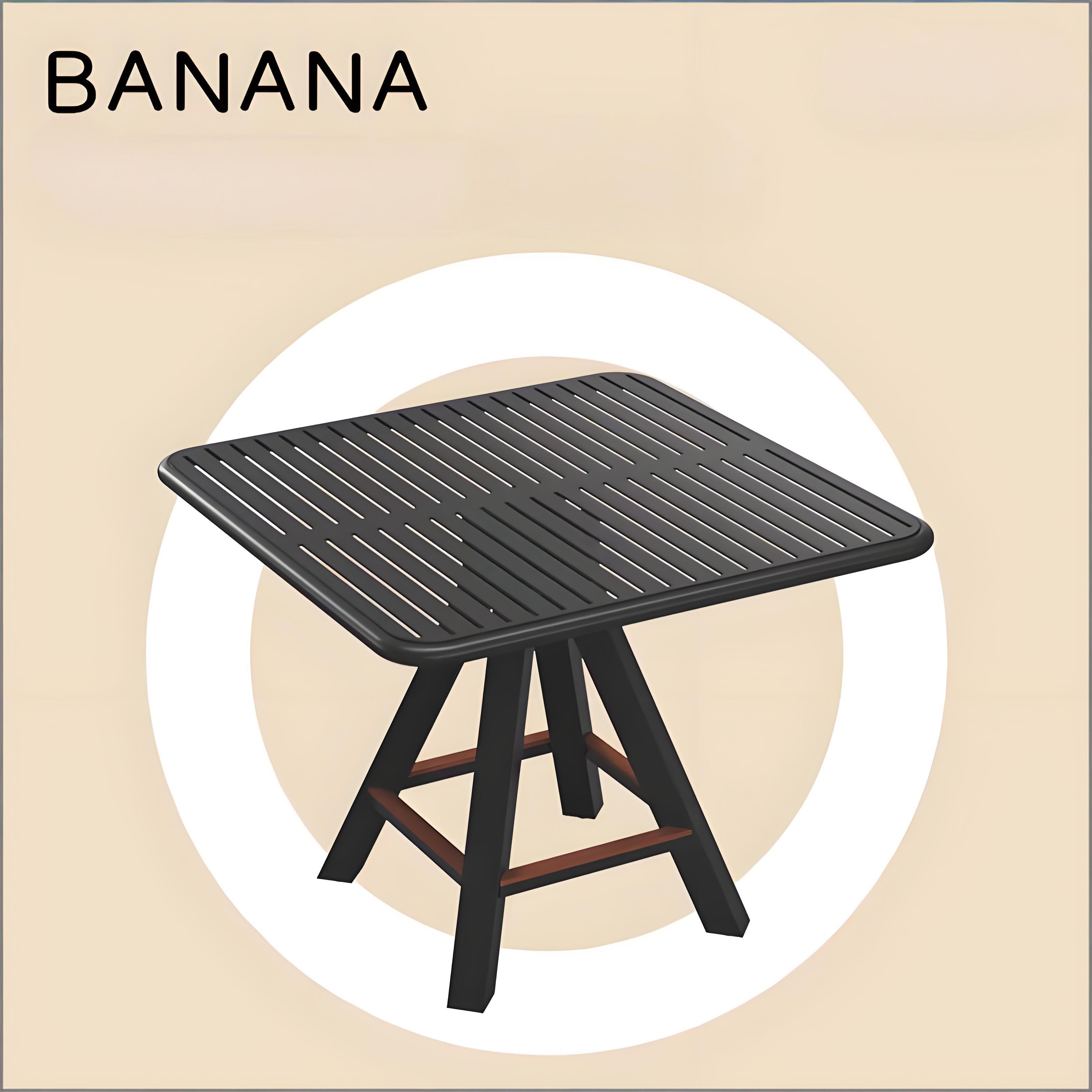 Iron chair/aluminum alloy square table