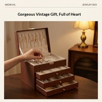 Boîte de rangement à bijoux rectangulaire haut de gamme Juncheng Gold, étanche, multicouche, avec compartiments, serrure, doublure en velours, grande capacité, portable
