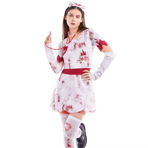 <span class=keywords><strong>Costume</strong></span> da <span class=keywords><strong>infermiera</strong></span> Zombie Bloody da donna vestito da badante Killer di Halloween - Product Image 2