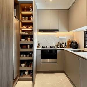 Comptoir de cuisine sur mesure en acier inoxydable 304, rénovation de cuisine, plan de travail épais, armoire en alliage d'aluminium - Product Image 1