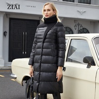 Jaqueta longa de algodão com gola de lã, casaco feminino estilo diagonal com zíper, à prova de vento