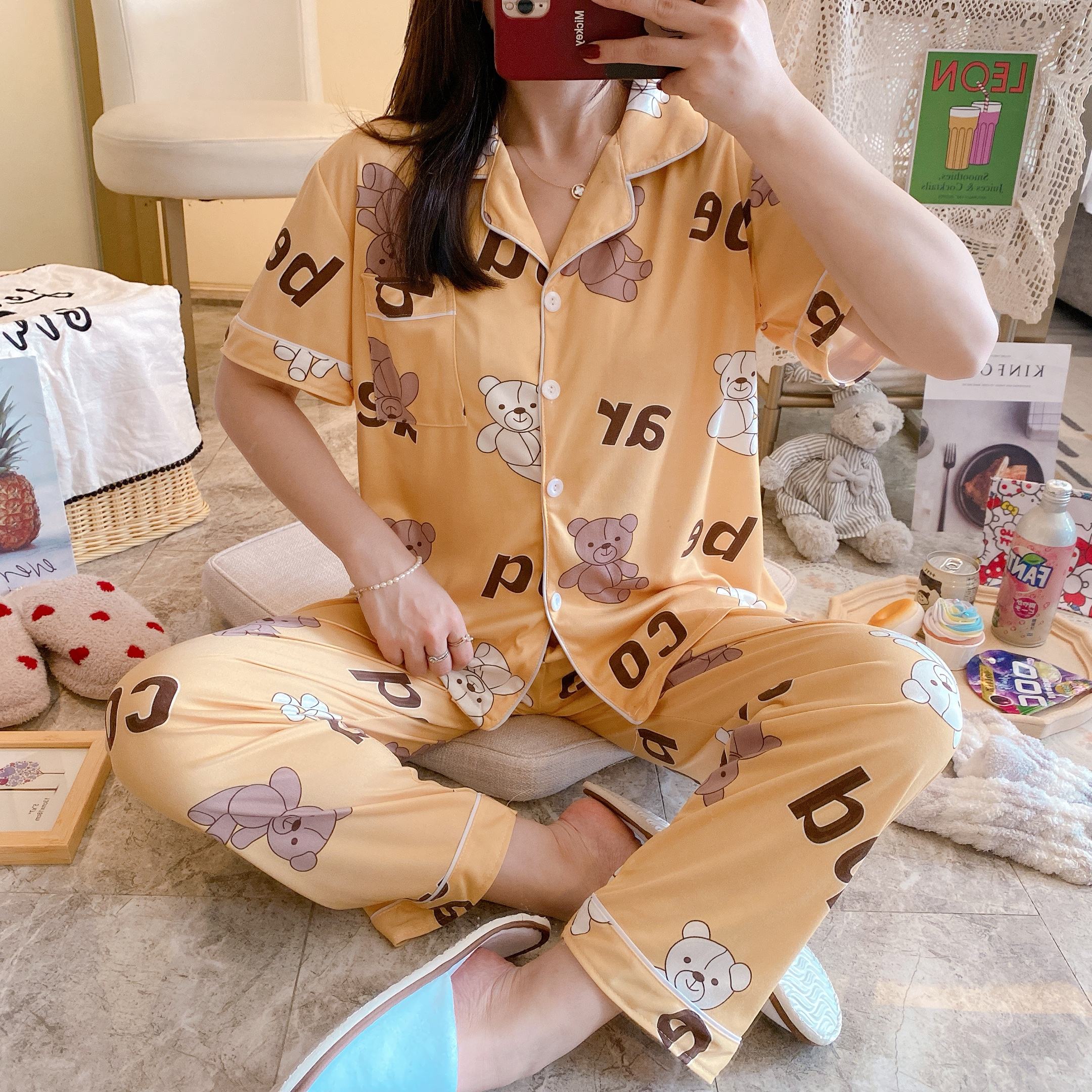 Alibaba Pijamas Estampados Por Mayor Pijamas De Manga Corta Con