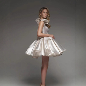 Vestido <span class=keywords><strong>de</strong></span> Noche Elegante Corto Estilo <span class=keywords><strong>Petite</strong></span>, Corte en A, Diseño con Tirantes, Cachemira Ligera, para <span class=keywords><strong>Fiesta</strong></span> <span class=keywords><strong>de</strong></span> Cumpleaños - Product Image 4