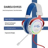 Casque de jeu Dareu EH925/EH925 Pro avec son surround virtuel 7.1, filaire/sans fil 2.4G, micro détachable à réduction de bruit, faible latence 30ms