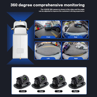 Caméra de recul de voiture 10,1 pouces 1080P 3D 3,5D AHD 360 avec écran tactile IPS, système panoramique AI DMS 360 pour camion et bus