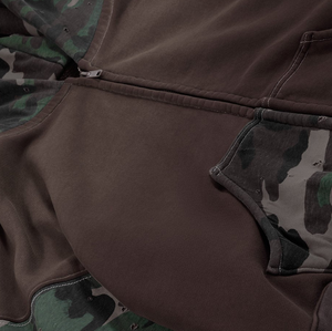 Design Fashion Zipper Custom Heavyweight Cotton Patchwork Distressed <strong>Men</strong> <strong>Camo</strong> <strong>Hoodie</strong> Zip up - Product Image 6