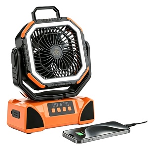 Lanterne LED rechargeable à panneau solaire 40000 mAh pour camping, ventilateur de tente extérieur électrique oscillant sans balais à piles - Product Image 1