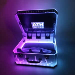 Logotipo colorido personalizado 3 botellas de luz LED Botella Presentador VIP LED Caja de champán Maleta Club nocturno Novedad Regalo Estuche de transporte - Product Image 5
