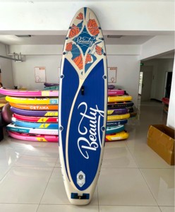 กระดานพายแบบเป่าลม OEM ปรับแต่งได้ ขนาด 11'*33''*6'' อุปกรณ์เสริมสำหรับกีฬาทางน้ำ DR06 รางเชื่อมแบบ Te - Product Image 1