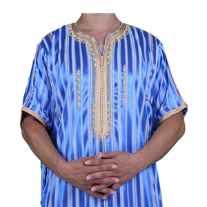 Thobe da Uomo Modesto a Maniche Corte, Stile Marocchino Kanzu, Design Africano Lucido per Adulti, Ramadan - Product Image 2