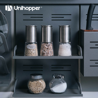 UNIHOPPER NOUVEAU Étagère de rangement modulaire murale pour cuisine, support réglable pour couteaux, cuillères et ustensiles avec organisateur d'épices