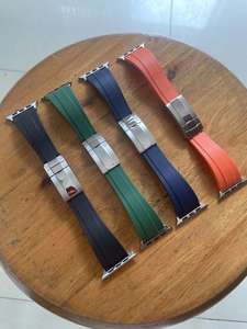 FKMゴムシリコーン時計バンドApple Watch 44 45mm 20mm 22mm 24mmウルトラストラップ折りたたみ留め金ブレスレット時計バンド用ロレックス - Product Image 2