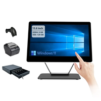 Terminal POS Android Portátil con Pantalla Táctil Capacitiva de 15.6 Pulgadas, NFC Integrado, Impresora Térmica de 58 mm, SSD de 128 GB, 1 Año de Garantía