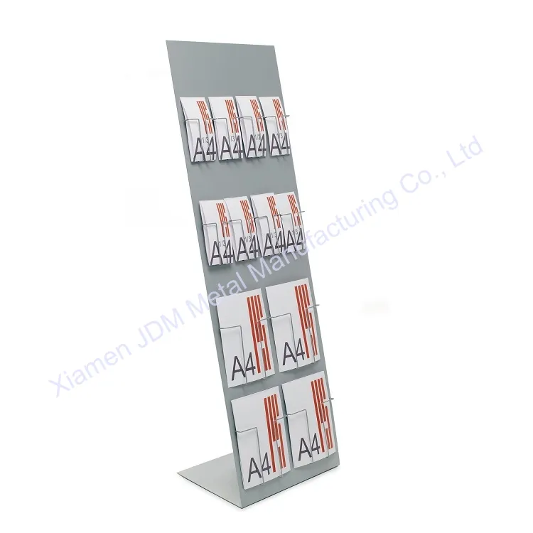 Customization Wholesale Wire Display Foldable Movable Metal Newspaper Rack book stand