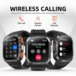 นาฬิกาอัจฉริยะ S50 พร้อมไฟฉาย หน้าจอ 2.02 นิ้ว กันน้ำ 3ATM วัดอัตราการเต้นของหัวใจ เครื่องติดตามการออกกำลังกายสำหรับกีฬากลางแจ้ง FitCloudPro ตัวเรือนโลหะผสม - Product Image 6