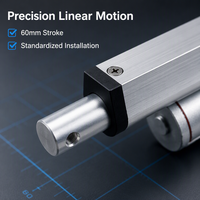 Actionneur linéaire robuste 1500N IP54, tige de poussée électrique DC, course personnalisée, pour automatisation industrielle