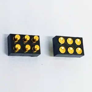 Alta calidad SMT primavera cargado 2,54mm magnético pogo pin conector de la batería