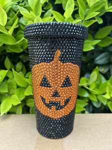 20 colores 17oz Acero inoxidable brillo verde Cristal Diamantes de imitación vasos mujeres Bling grandes diamantes de imitación <span class=keywords><strong>tazas</strong></span> de café con tapas - Product Image 5