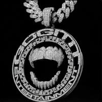 Oferta Especial: Colgante Hip Hop de Plata 925 con Moissanita y Diseño Iced Out para Hombre, Estilo Fang Grillz de Disco Redondo para Streetwear y Actuaciones de Rap