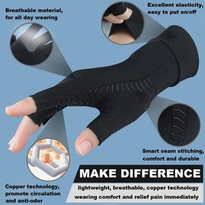 Luvas de Compressão de Cobre para Alívio da Dor da Artrite e Síndrome do Túnel Carpal para Homens e Mulheres - Product Image 4