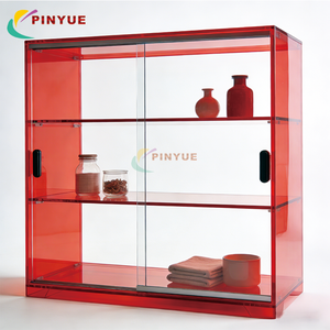 Vitrine d'exposition en verre verrouillable sur mesure avec étagères, bandes LED lumineuses, armoire d'exposition en acrylique autoportante et mobile avec roulettes - Product Image 6