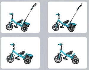 Tricycle pliable pas cher pour enfants, poussette à trois roues pour bébé avec roues en caoutchouc, fabriqué en Chine - Product Image 5