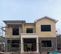 Kit de villa préfabriquée moderne de luxe avec structure en acier, résistant aux tremblements de terre et au vent, anti-termites, maison résidentielle familiale à 1 à 3 étages