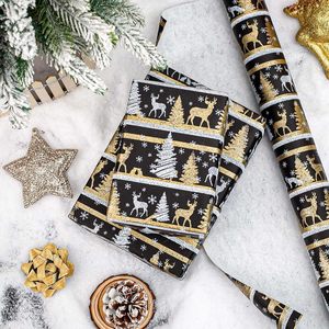 Yarcony Kraft Christmas <b>Wrapping</b> <b>Paper</b> Black Roll 46.8 Sq Ft Recyclable Gift Craft Packaging - Product Image 4