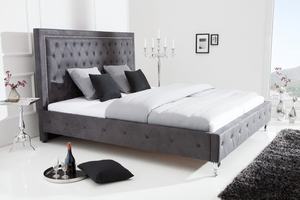 Dormitorio Cama de diseño de lujo moderno <span class=keywords><strong>con</strong></span> cabecero de mechones Alas <span class=keywords><strong>con</strong></span> <span class=keywords><strong>tachuelas</strong></span> Cama King <span class=keywords><strong>con</strong></span> marco de madera tapizado de terciopelo - Product Image 5