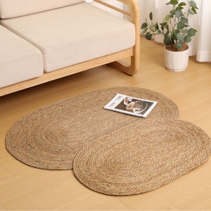 Tapis rond en bois pour chevet Tatami, tapis tressé en paille, tapis en rotin pour baie vitrée, tapis griffoir pour chat pour chambre à coucher - Product Image 1