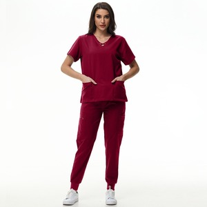 Tenues d'infirmière médicales de haute qualité, <span class=keywords><strong>anti</strong></span>-salissures, gris foncé, uniformes de travail à séchage rapide pour cliniques dentaires et pharmacies - Product Image 3