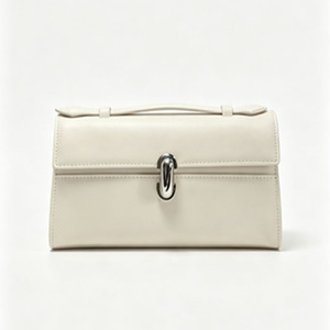 Minimalist Leather Mini <b>Square</b> Clutch With Lock Closure Top Handle Women's Handbag All Seasons Daily Use - Product Image 4