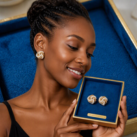 Anting Mutiara Air Tawar Geometris Aimgal Buatan Tangan Berlapis Emas 18K Perak 925 Premium untuk Pesta & Liburan