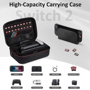 Étui <span class=keywords><strong>de</strong></span> transport tout-en-un pour Nintendo Switch 2 (2025) avec 18 emplacements pour cartes <span class=keywords><strong>de</strong></span> <span class=keywords><strong>jeu</strong></span>, en EVA, <span class=keywords><strong>grand</strong></span> volume, pour accessoires et bundle - Product Image 2