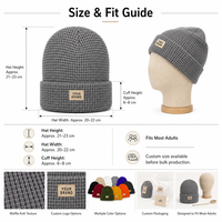 Gorros de Punto Tipo Waffle Personalizados con Logotipo para Eventos Corporativos, Artículos Promocionales para Clubes, Gorros de Invierno al por Mayor