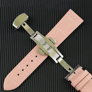 Correa de <span class=keywords><strong>Reloj</strong></span> de Piel de Animal Real con Hebilla Automática de Mariposa, Brazalete de Cuero de Grano Completo, Accesorios de Alta Calidad - Product Image 6