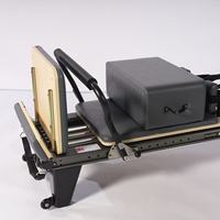 Hitam untuk Portable Pilates Reformer Half Tower dengan Papan Transisi dan Aksesori Lengkap untuk Studio Pilates