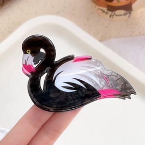 <span class=keywords><strong>PL</strong></span> kadınlar pembe renkli kuş akrilik hayvan Flamingo saç pençe - Product Image 5