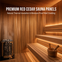 Panneau de sauna en cèdre rouge occidental canadien, rainuré et langueté, en bois massif, pour revêtement mural et de plafond de sauna
