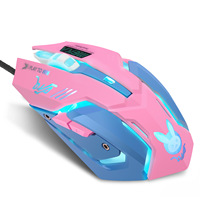 Ratón para Juegos DVA Game Eat Chicken, Ratón para Computadora con Sensor Óptico USB de 6 Botones
